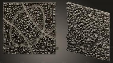 Wall with roads stl model for CNC